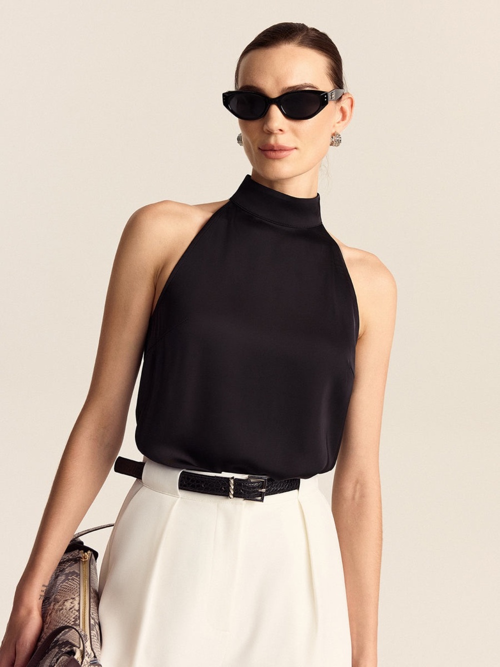 Commense Satin Halter Top